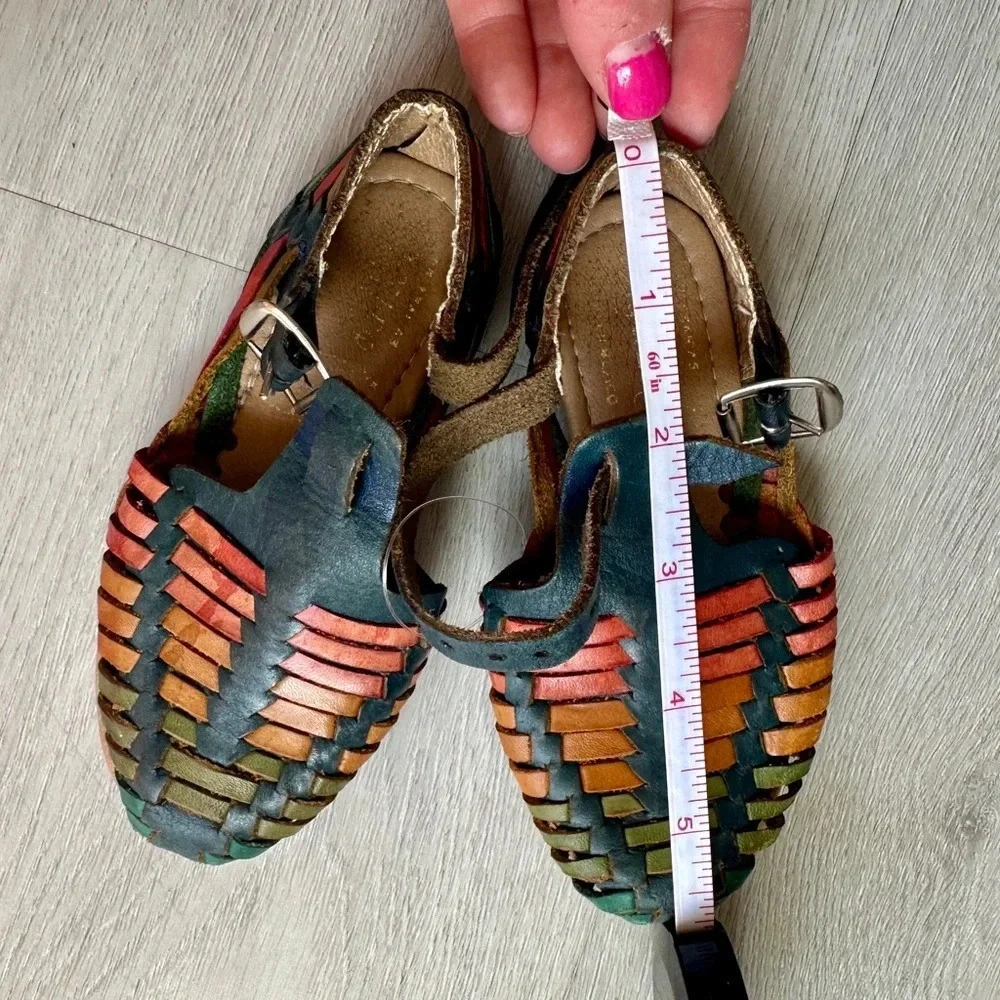 Kids Baby Vintage Leather Mexican Hurache Sandals Shoes Auth Handmade Artesinal